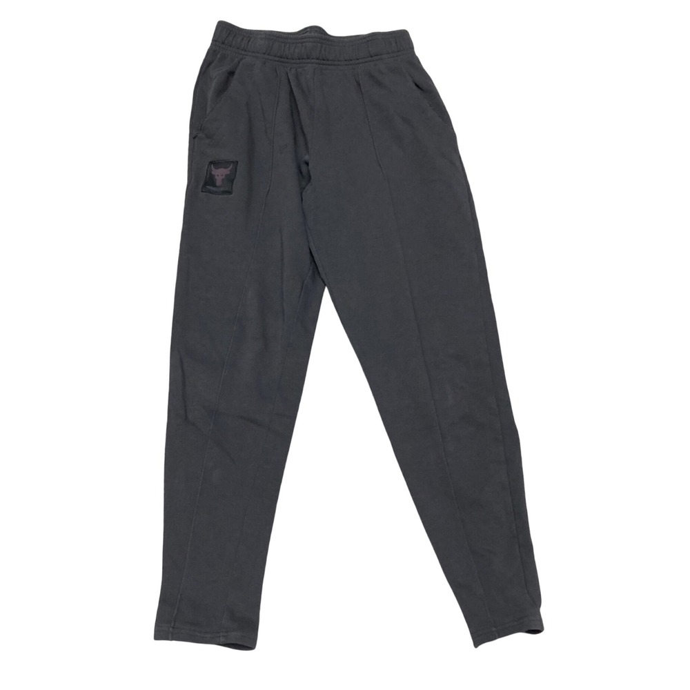 Under Armour Project Rock Terry Joggers Gray Brahma Bull Pants Mens Small